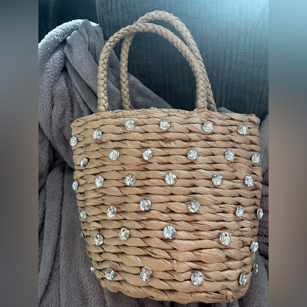 Woven Tan Handbag